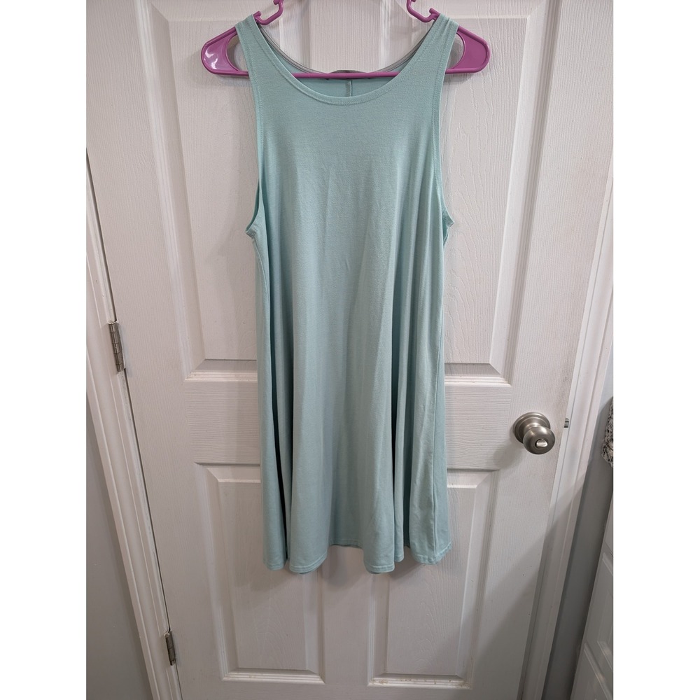 Free Fly Tank Dress‎ Womens Mint Green Bamboo Blend Sleeveless - Size L